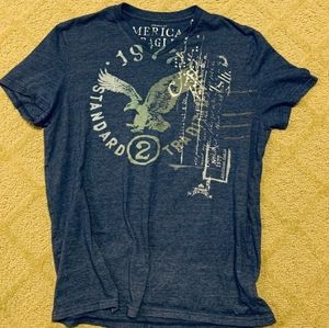 American Eagle Mens V Neck Graphic Tee